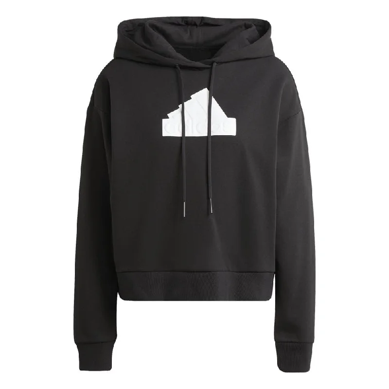adidas Future Icons Badge Of Sport Womens Hoodie Hoodie with Distressed Vintage Worn