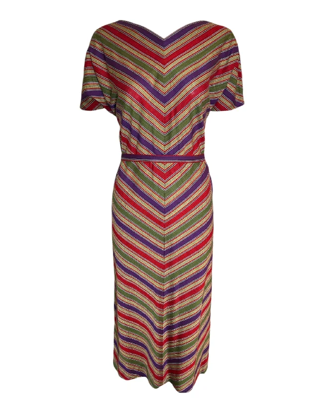 Claire McCardell 1940s Cotton Chevron Point Dress with Belt and Pockets Tunics Trousers formal Claire McCardell 1940s Cotton Chevron Point Dress with Belt and Pockets Tunics Trousers formal