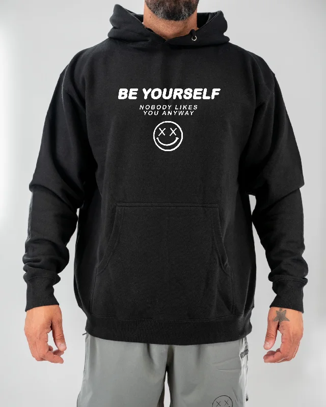 Salty Savage Unisex "BE YOURSELF, NOBODY LIKES YOU ANYWAY" Hoodie Hooded Sweatshirt Casual Wear Street Style