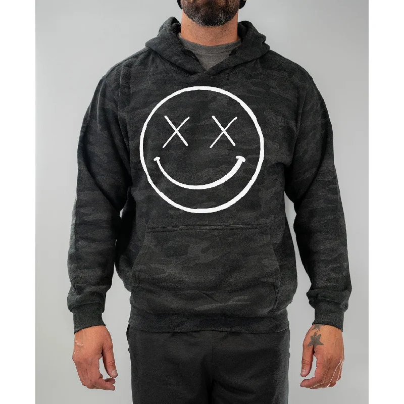 Salty Savage Unisex "OG Smile" Classic Hoodie | Storm Camo Hoodie with Elastic Waist Stretchable Comfortable