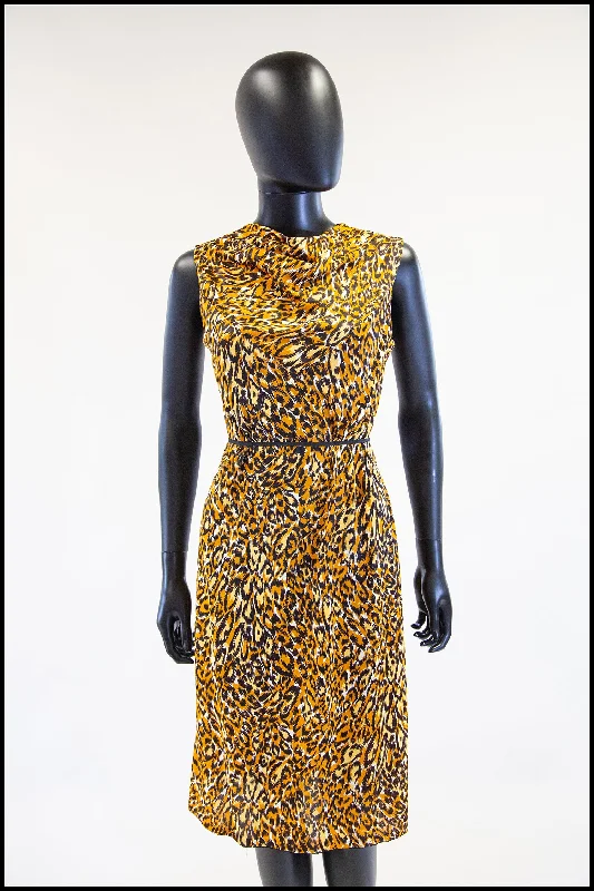 Vintage 1950s Leopard Print Shift Dress Tunics Versatile stylish