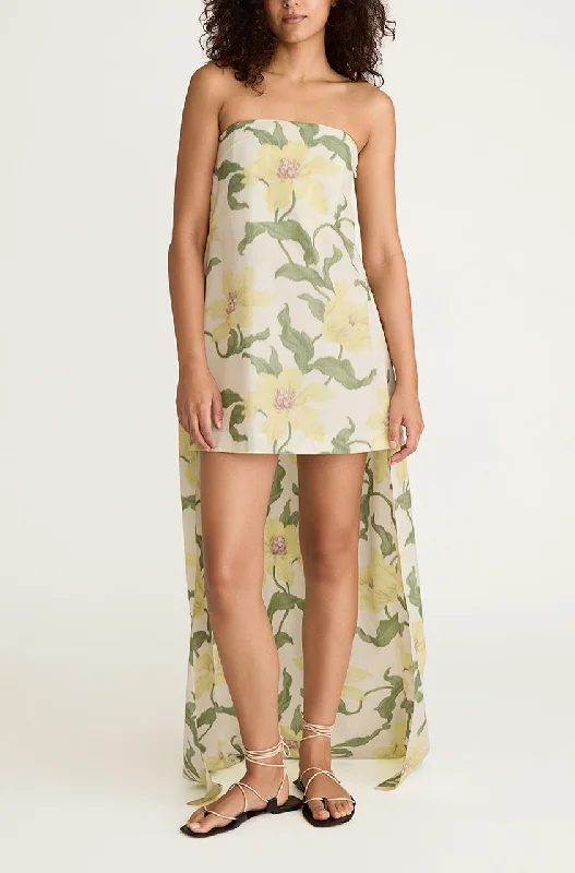 Nouveau Fleur Mini Dress with Train Fashionable Button-Front Mini Dress
