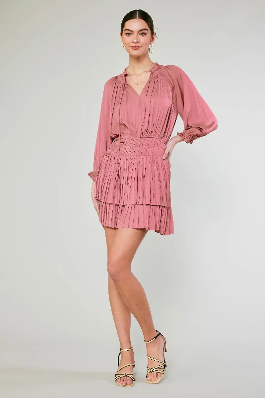 Aurelie Pleated Mini Dress Classic Black Mini Dress