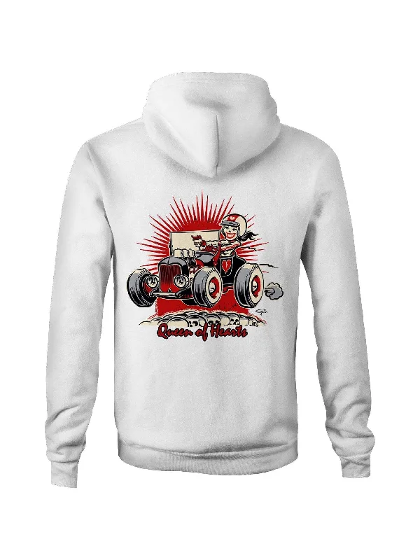 Queen of Hearts - Fleecy Womens Hoodie Hoodie with Magnetic Closure Innovative Modern