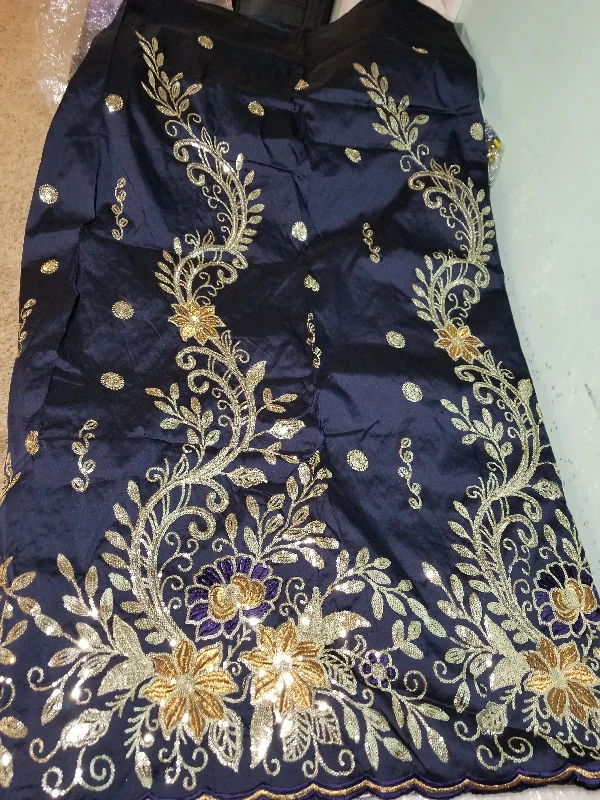 Clearance item: Navy blue taffeta silk Embriodery Geoge fabric. Original quality George for making African party dress. Indian-George sold per 5yards and price is for 5yds. ideal for 1st putting outfit for edo/Igbo traditional wedding Tunics Long Elegant Clearance item: Navy blue taffeta silk Embriodery Geoge fabric. Original quality George for making African party dress. Indian-George sold per 5yards and price is for 5yds. ideal for 1st putting outfit for edo/Igbo traditional wedding Tunics Long Elegant