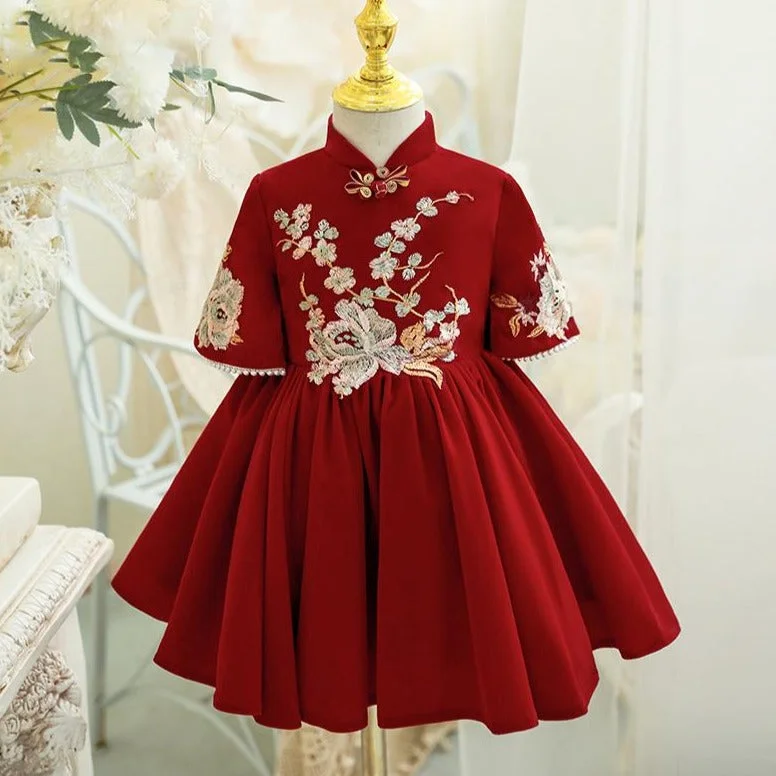 Girl Christmas Dress Baby Girl Elegant Embroidery Flower Girl Dress Princess Dress Tunics Exclusive limited