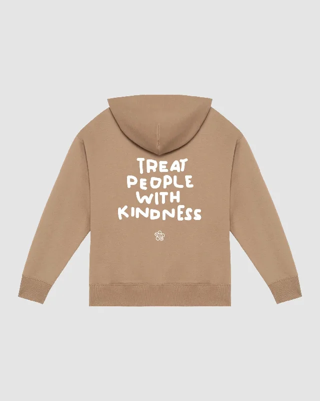 TREAT PEOPLE WITH KINDNESS HOODIE IN DRIFWOOD Hoodie with Half-Zip Sporty Casual
