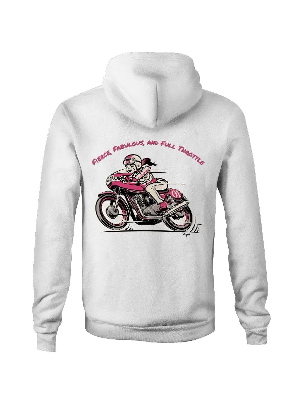 Fierce Fabulous and Full Throttle - Fleecy Womens Hoodie Hoodie with Toggle Buttons Decorative Unique