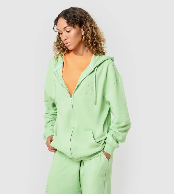 F5 Oversized Zip-Up Hoodie Hoodie with Hem Elastic Stretchable Comfortable