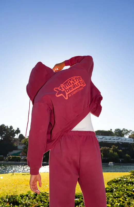 The Mayfair Group - Find The Beauty Zip Up Hoodie Hoodie with Color Block Contrast Stylish