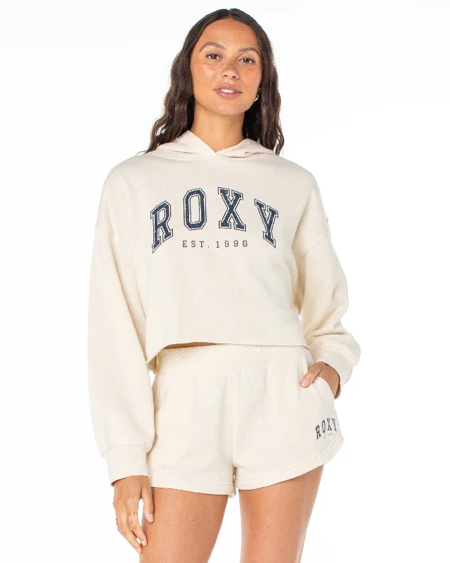 Afternoon Hike Crop Hoodie - Oatmeal Heather Hoodie with Full-Zip Functional Layering