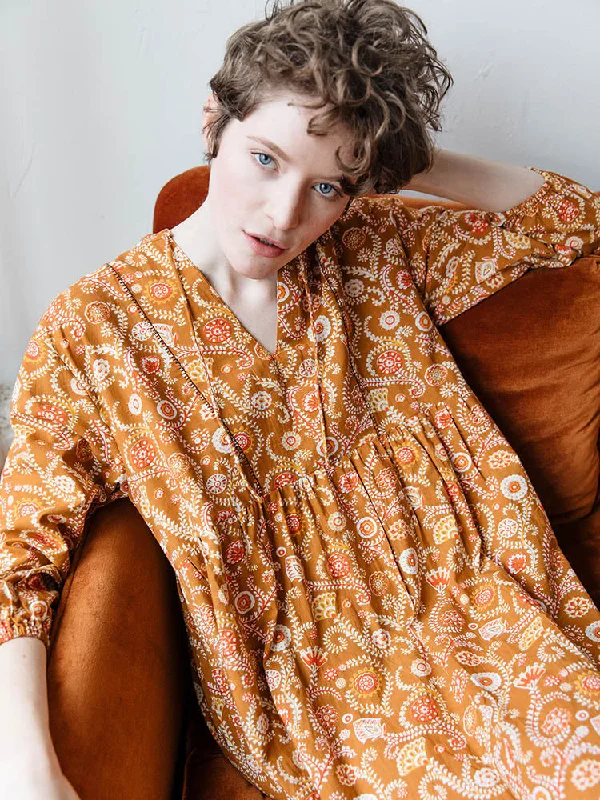 Sohla Mini Dress - Paprika Suzani Comfortable Zip-Up Mini Dress