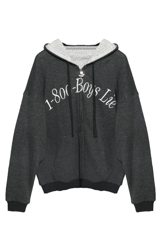 Boys Lie - 1-800 Refresh Harley Zip Hoodie Hoodie with Pattern Geometric Abstract