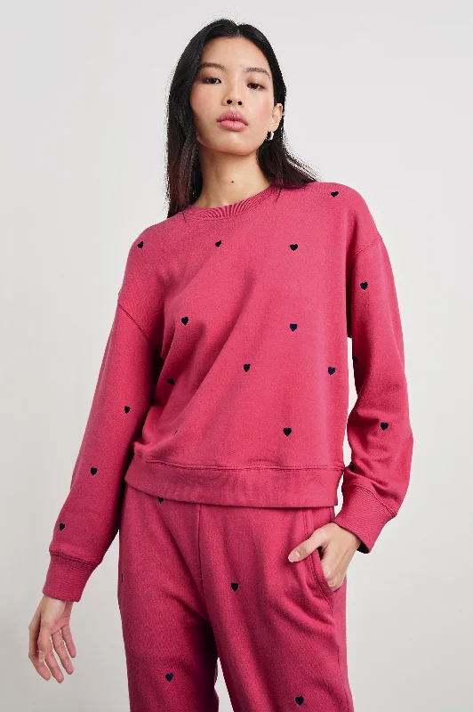 RAMONA SWEATSHIRT - PINK MIDNIGHT HEARTS Hoodie with Gradient Ombre Colorful