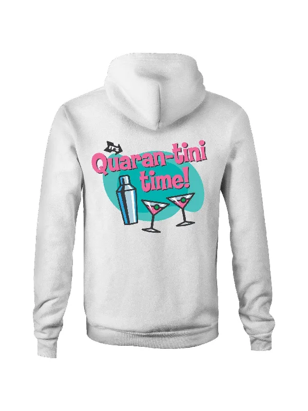 Quaran-tini Time - Pocket Hoodie Sweatshirt Hoodie with Tied Waist Feminine Flattering