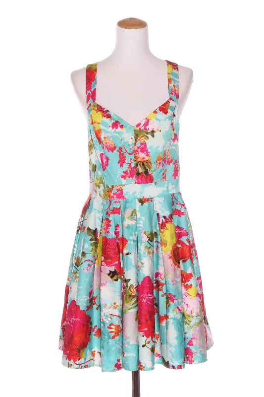 PORTMANS - Aqua floral fit & flare dress! 14 Tunics Running lightweight