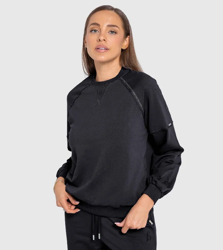 F5 Essentials Oversized Sweatshirt - Women Hoodie with Hem Ribbing Snug Secure