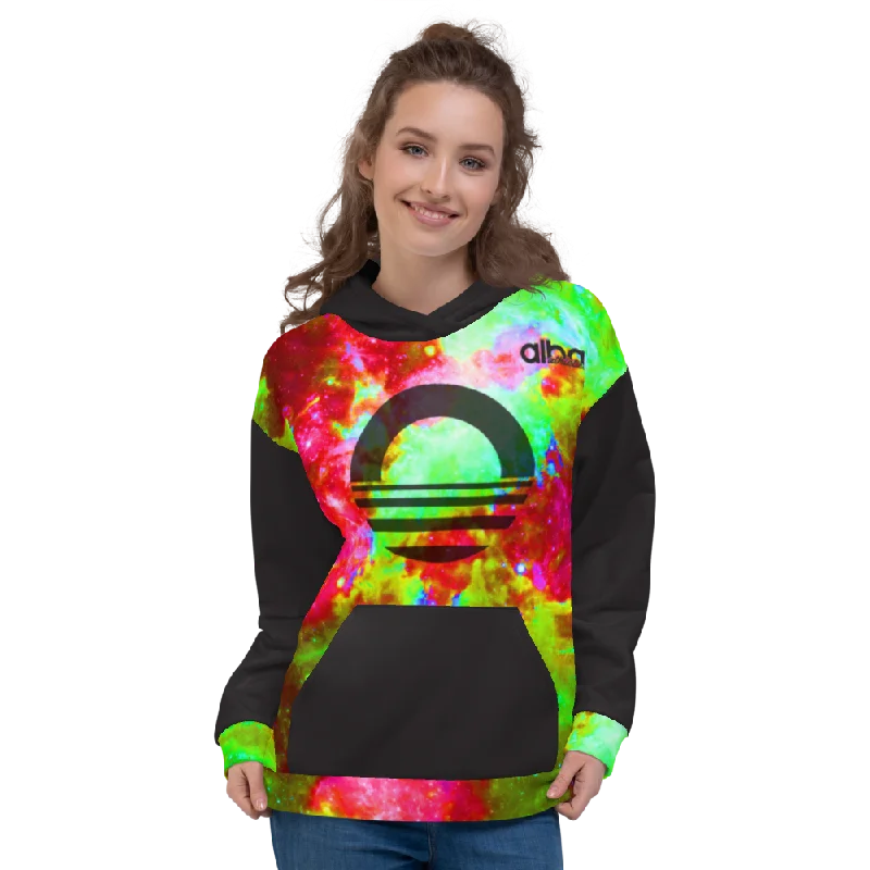 Women's Hooded Sweatshirt - Nebula Hoodie with Monochrome Minimalist Simple