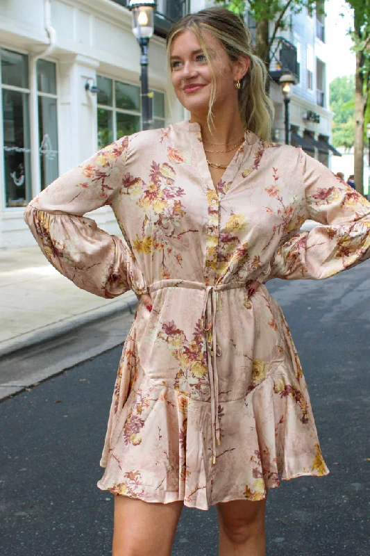Giselle Satin Mini Dress Stylish Button-Down Mini Dress