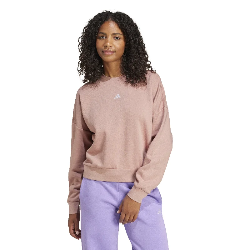 adidas Essentials Small Logo Feelcozy Womens Sweatshirt Hoodie with Lace Feminine Delicate