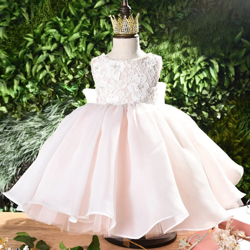 First Communion Dress Baby Girl Summer Sleeveless Lace Ball Gowns Princess Dress Tunics Long Elegant First Communion Dress Baby Girl Summer Sleeveless Lace Ball Gowns Princess Dress Tunics Long Elegant