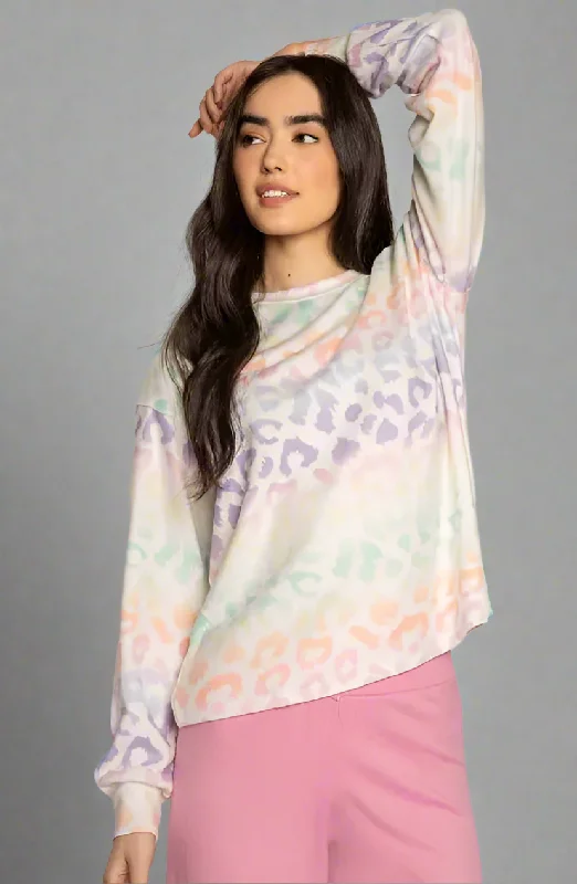 PJ Salvage Gradient Good Vibes Sweatshirt Hoodie with Crew Neck Simple Timeless