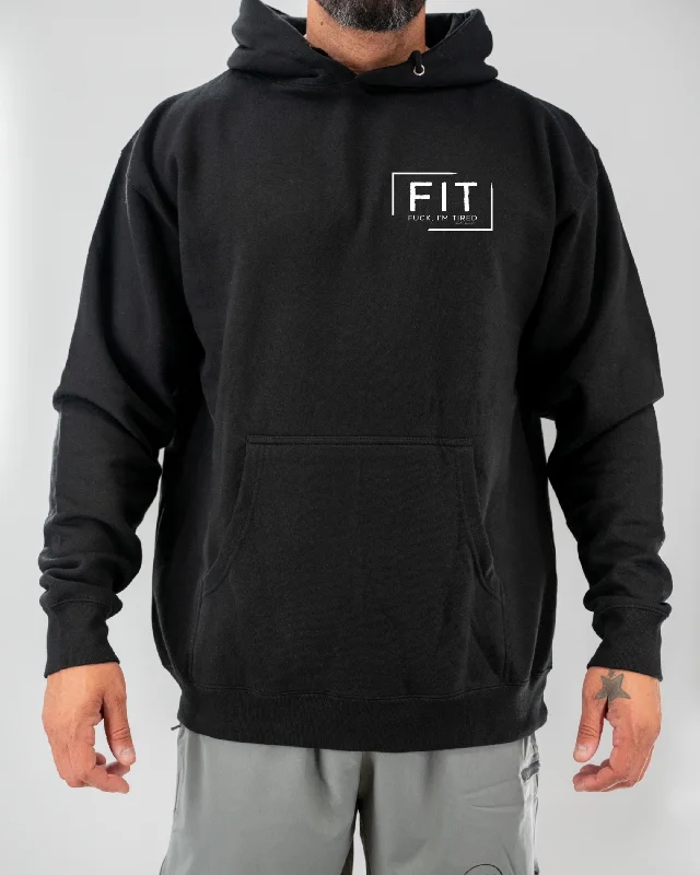 Salty Savage Unisex "FIT Fuck, I’m Tired” Hoodie | Basic Hoodie with Hem Elastic Stretchable Comfortable
