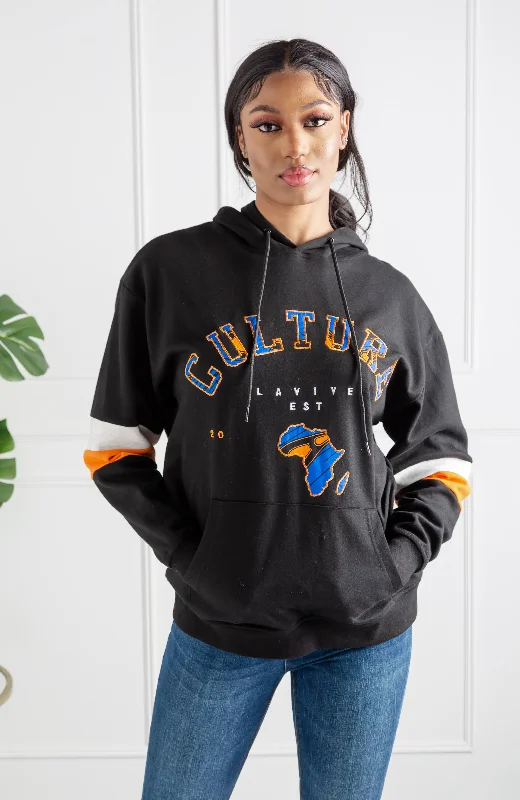 Culture Slogan Hoodie | Luxury Africa Map Hoodie For Women | ENUGU Hoodie with Longline Fit Extended Stylish