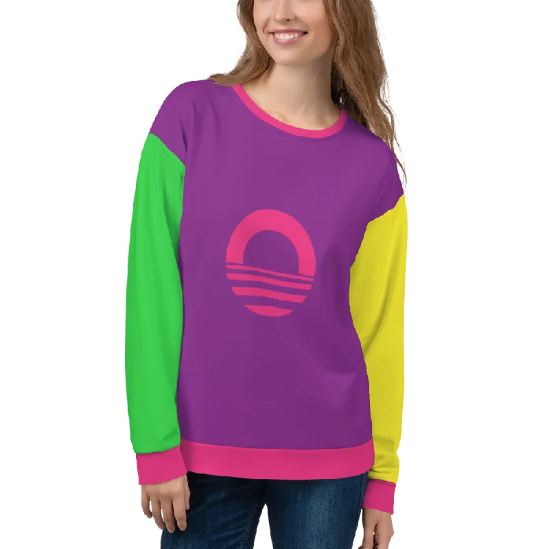 Women's Sweatshirt - Neon Hoodie with Camouflage Military Edgy