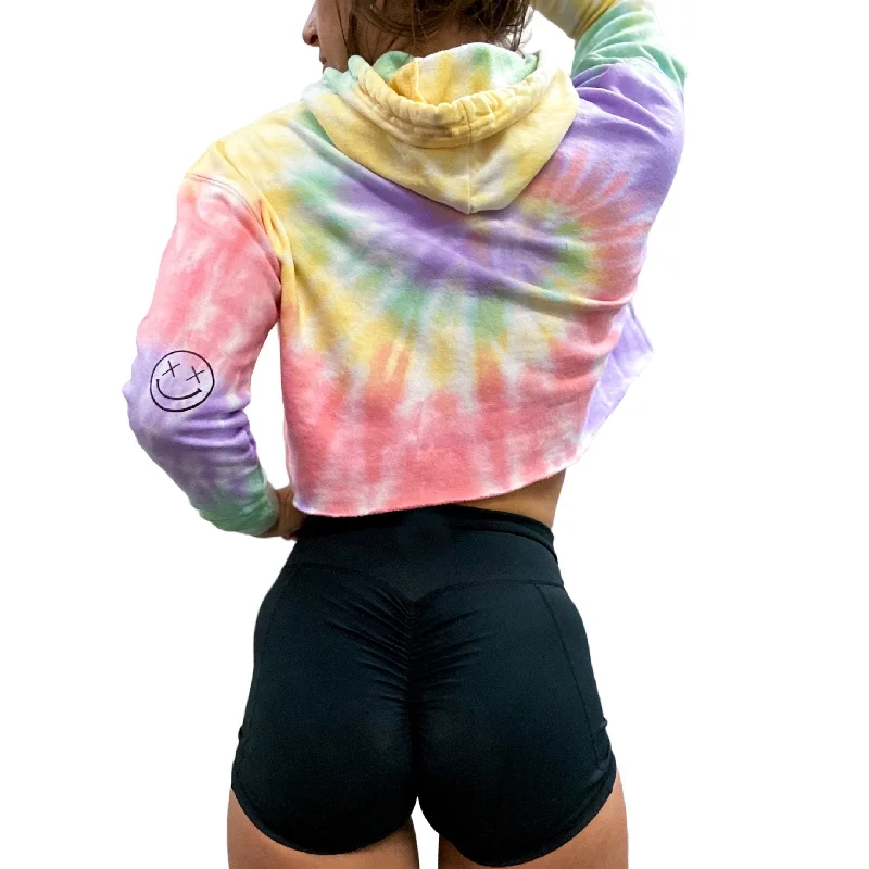 Salty Savage Ladies “OG Smile” Cropped Hoodie | Basic Hoodie with Rolled Sleeves Casual Relaxed
