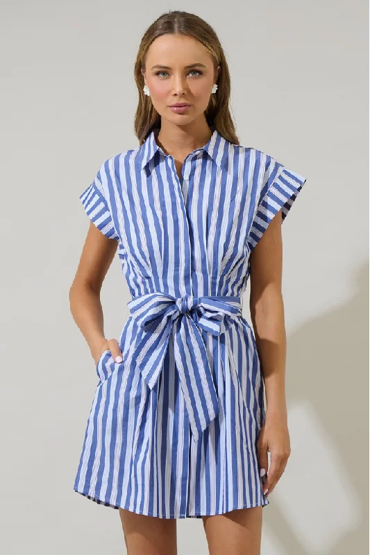 Samera Button Down Mini Dress Fashionable Denim Mini Dress