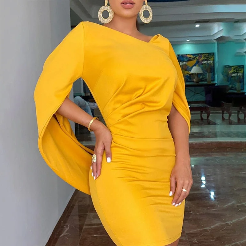 Women Cloak Sleeve Party Dress Tunics Timeless classic