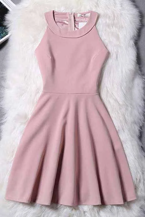 Simple Halter Zipper Mini Homecoming Dress,Sexy Party Dress,Short Evening Dress OK326 Tunics Sophisticated sleek