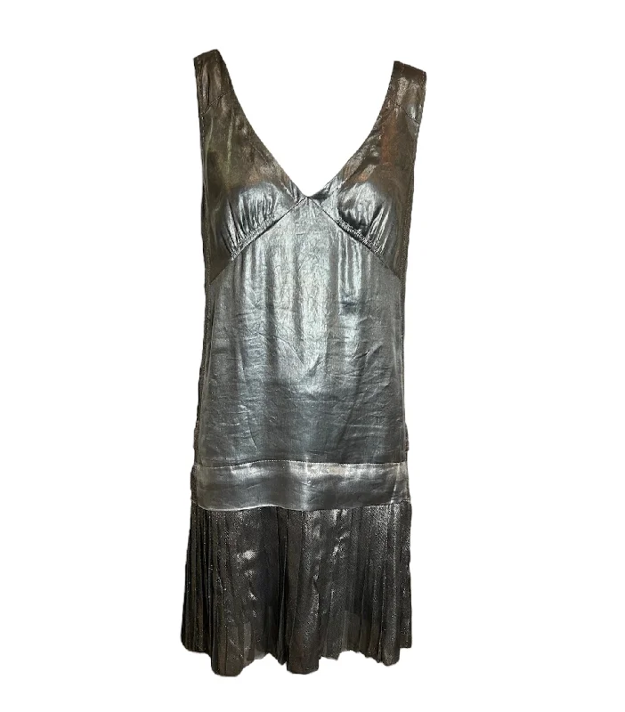 Marc Jacobs Silver Lamé 20s Inspired Dress Tunics Chic elegant