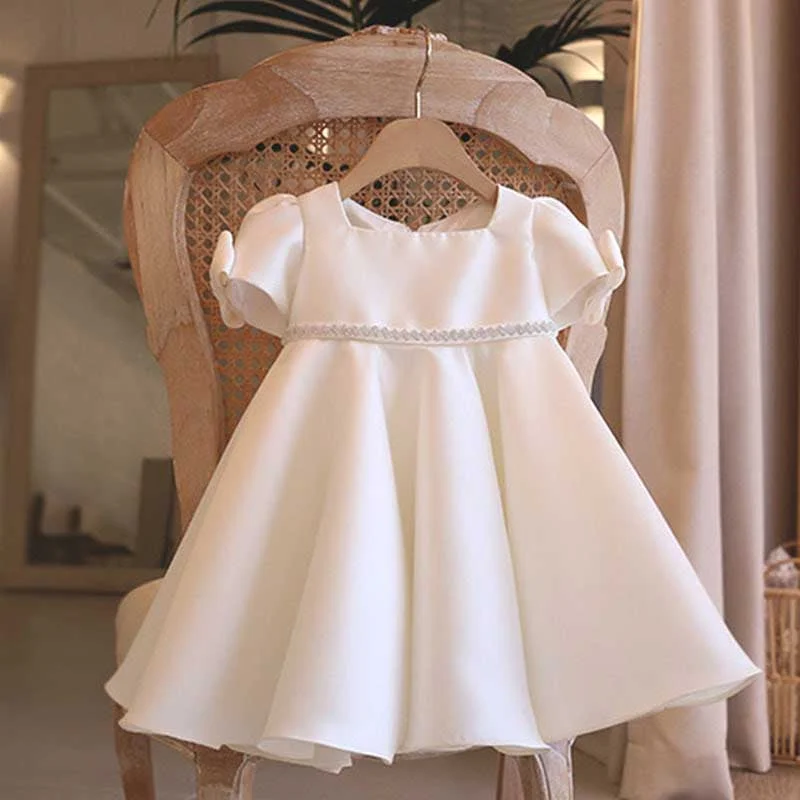 Baby Girl and Toddler Formal Princess Dress White Big Bow Christening Dress Tunics Essential wardrobe Baby Girl and Toddler Formal Princess Dress White Big Bow Christening Dress Tunics Essential wardrobe