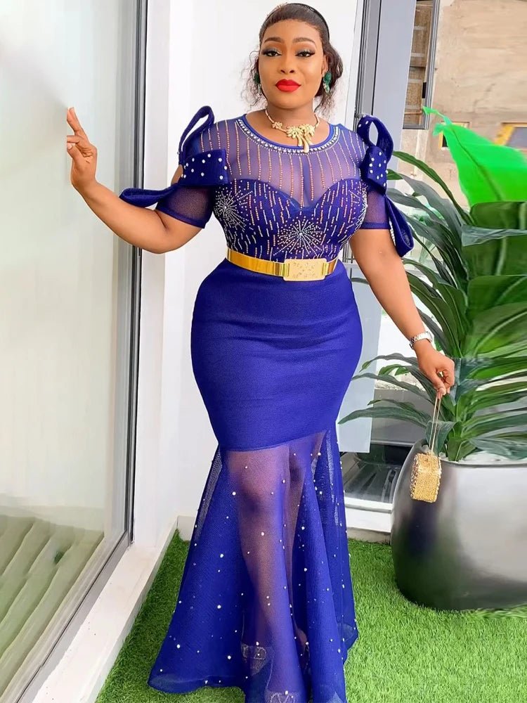 Luxurious African Inspired Wedding Party Dresses: Diamond-Adorned Bodycon Maxi Robes for Elegant Womens Dress Tunics Distressed trendy Luxurious African Inspired Wedding Party Dresses: Diamond-Adorned Bodycon Maxi Robes for Elegant Womens Dress Tunics Distressed trendy