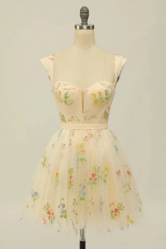 Floral Print Sweetheart A-Line Tulle Short Party Dress Homecoming Dresses OK1849 Tunics Essential wardrobe Floral Print Sweetheart A-Line Tulle Short Party Dress Homecoming Dresses OK1849 Tunics Essential wardrobe