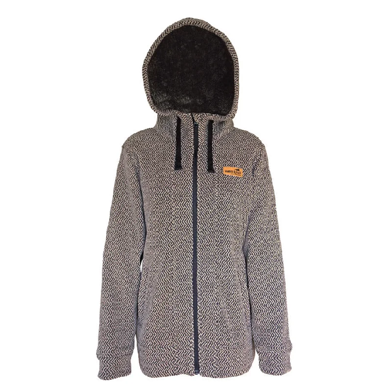 Womens Fleece Hoodie -  Wild Kiwi Hoodie with Hem Applique Textured Unique