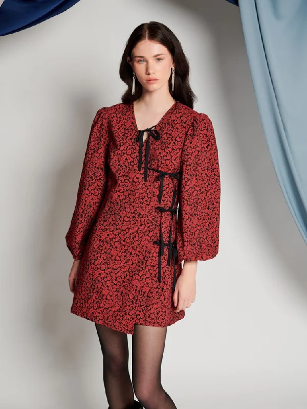 Davina Wrap Mini Dress Stylish Short Sleeve Mini Dress