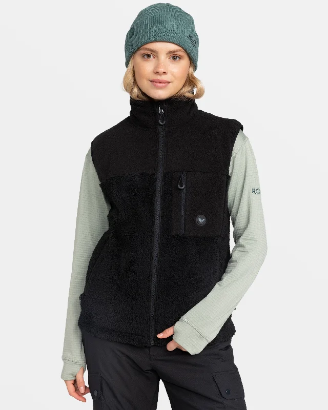 Warmlink Zip-Up Sweatshirt - True Black Hoodie with Front Slit Layering Stylish