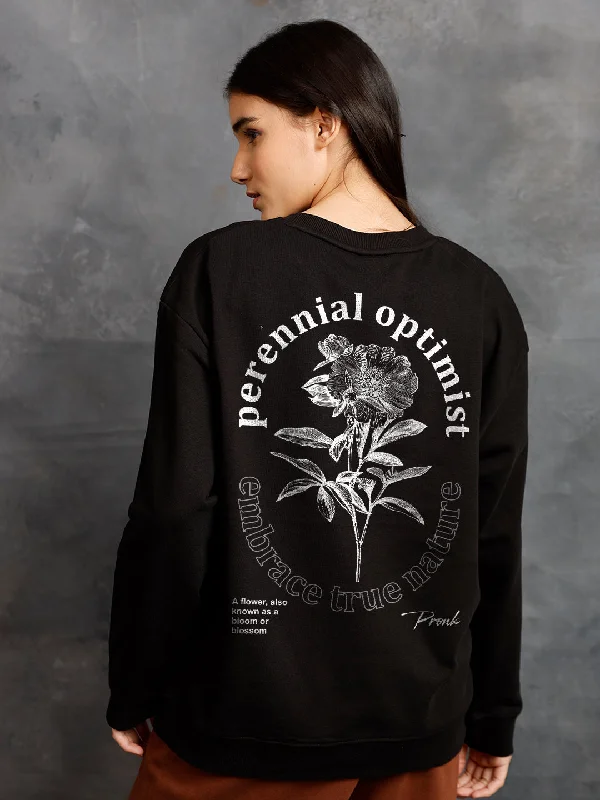 True Nature Women Drop Shoulder Premium Terry Sweatshirt Hoodie with Cuffed Sleeves Snug Secure