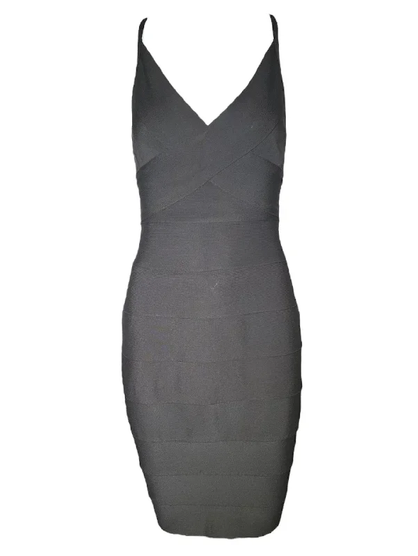 Herve Leger Couture Iconic 90s Bandage Dress in Dark Taupe Tunics New arrival