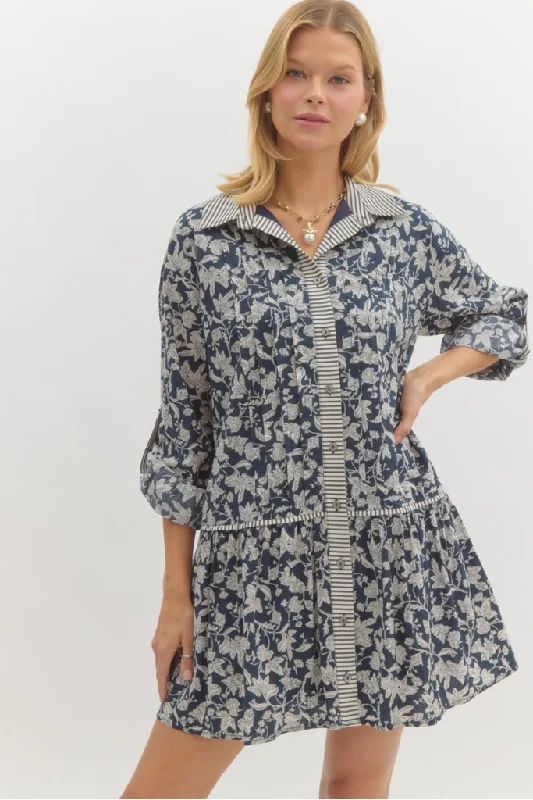 Nina Floral Mini Dress Comfortable Boho Mini Dress