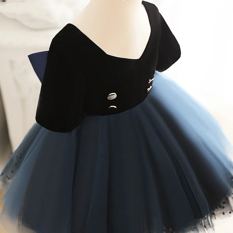 Girls First Communion Dress Baby Girl Pageant Princess Summer Black Elegant Prom Dress Tunics Satin smooth Girls First Communion Dress Baby Girl Pageant Princess Summer Black Elegant Prom Dress Tunics Satin smooth