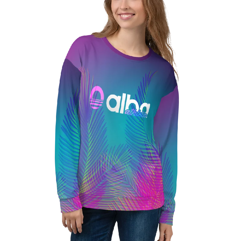 Women's Sweatshirt - Palms Hoodie with Illustration Artistic Creative