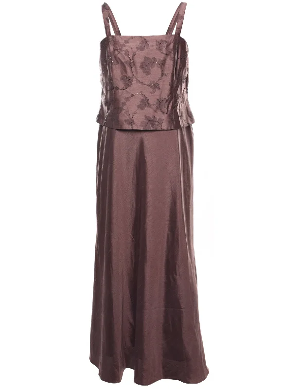 Beaded Party Dress - S High-Low Hemline Casual