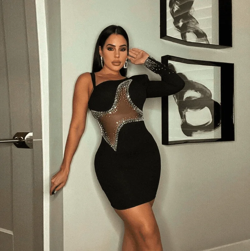 Catch-a-Star Mesh Bandage Mini Dress Chic Sleeveless Mini Dress