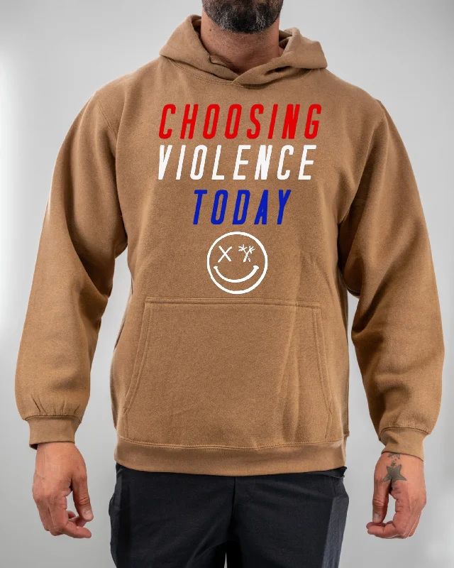 Salty Savage Unisex “CHOOSING VIOLENCE TODAY” Hoodie | USA Edition Hoodie with Hem Lace Feminine Delicate