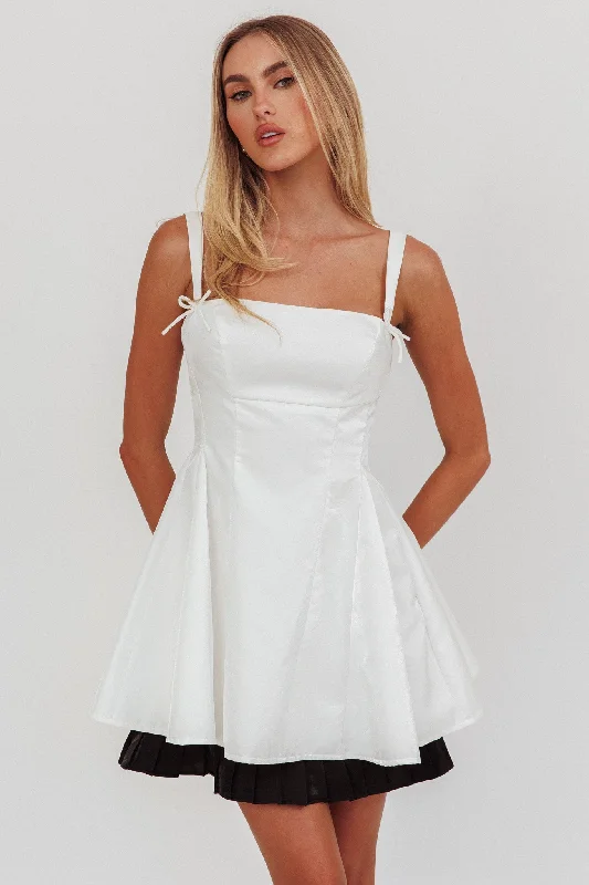 Night Rider Fit And Flare Mini Dress White Elegant Sequin Mini Dress