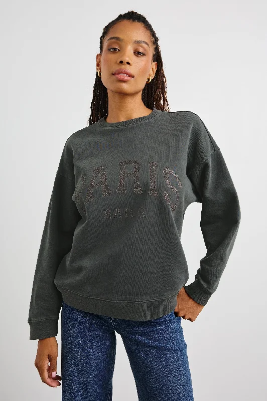 THE VARSITY SWEATSHIRT - PARIS GLITTER Hoodie with Neon Bright Vibrant